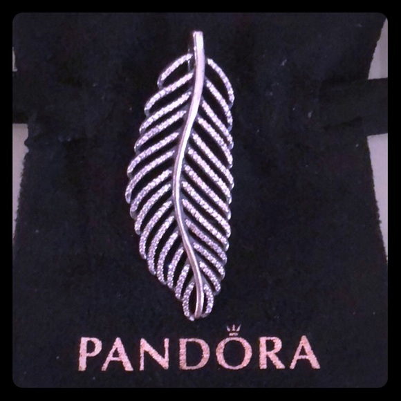 PANDORA SET 2pc Feather Ring+Pendant ~ - Picture 2 of 5